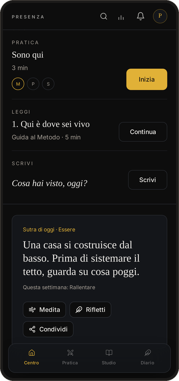 La stanza Centro nell’app Presenza