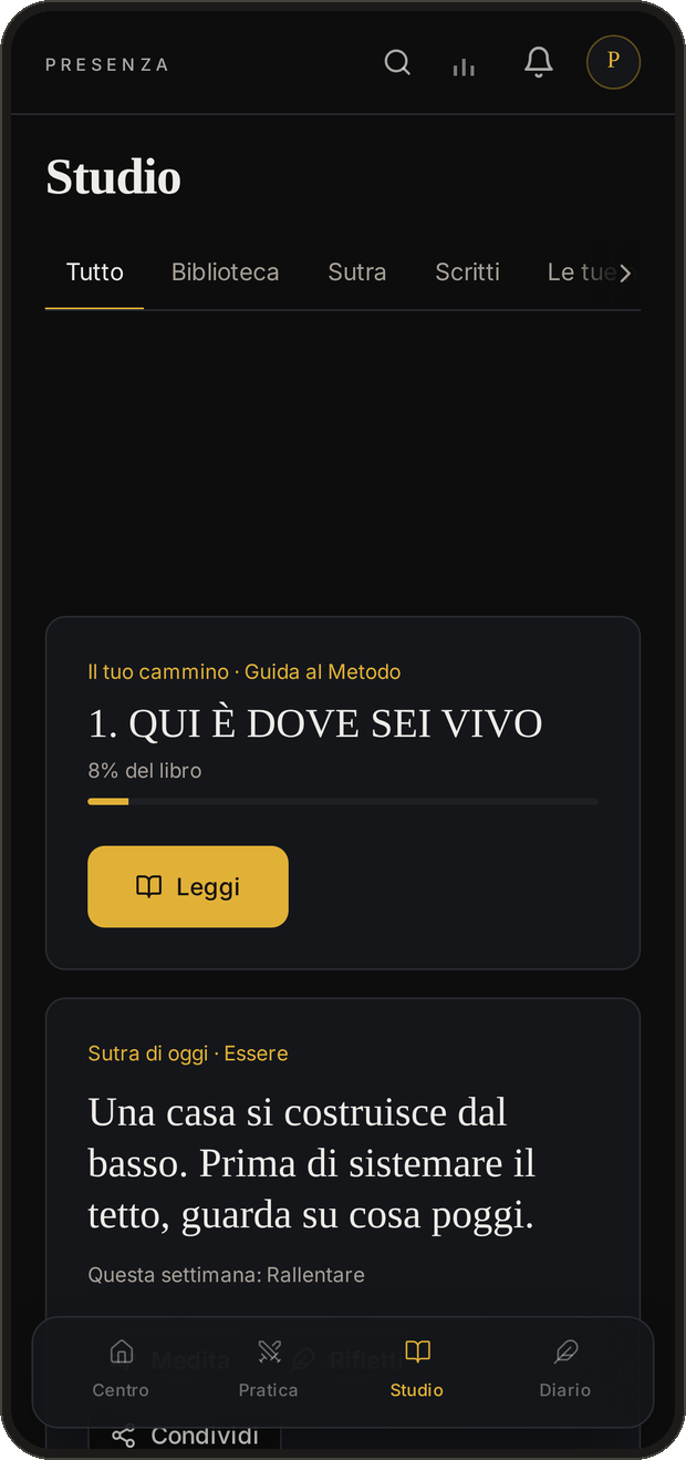 La stanza Studio nell’app Presenza